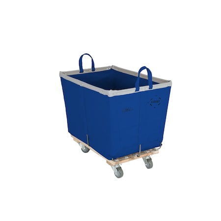 Steele Canvas Basket 6 BU Permanent Truck Blue Vinyl w/Grey Vinyl - 5in Casters 2 Swivel 2 Rigid 936VBLUVGRYW5
